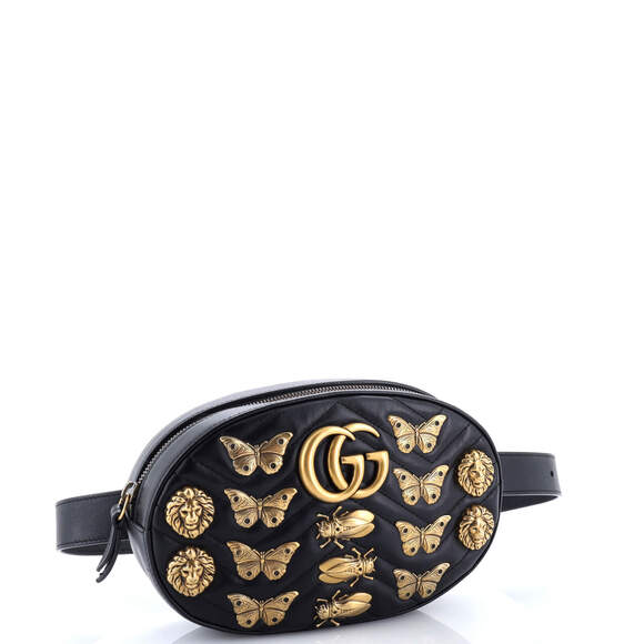 Gucci GG Marmont Belt Bag Embellished Matelasse Leather - Picture 2 of 6